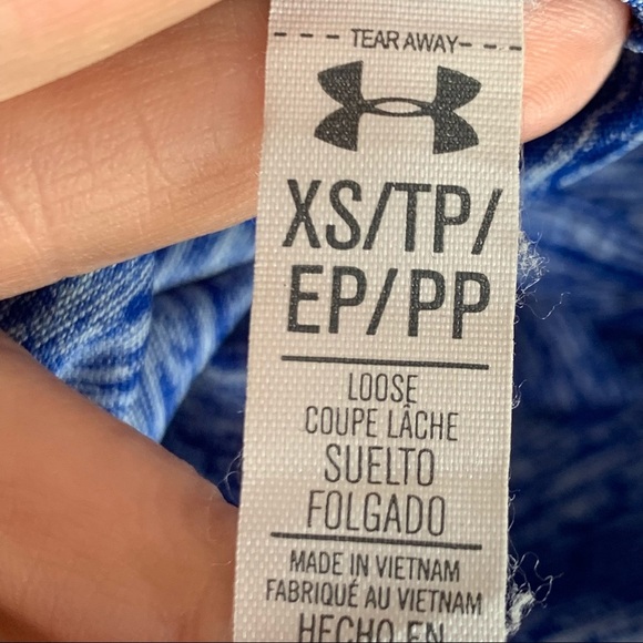 UNDER ARMOUR Loose Fit Athletic Hoodie Lightweight Blue Heathered Size XS - Picture 2 of 15